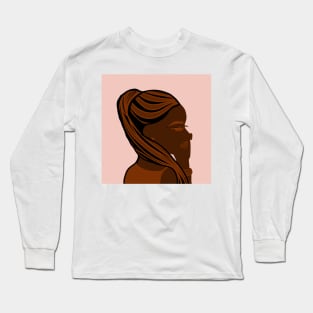 African fashionista lady illustrated portrait Long Sleeve T-Shirt